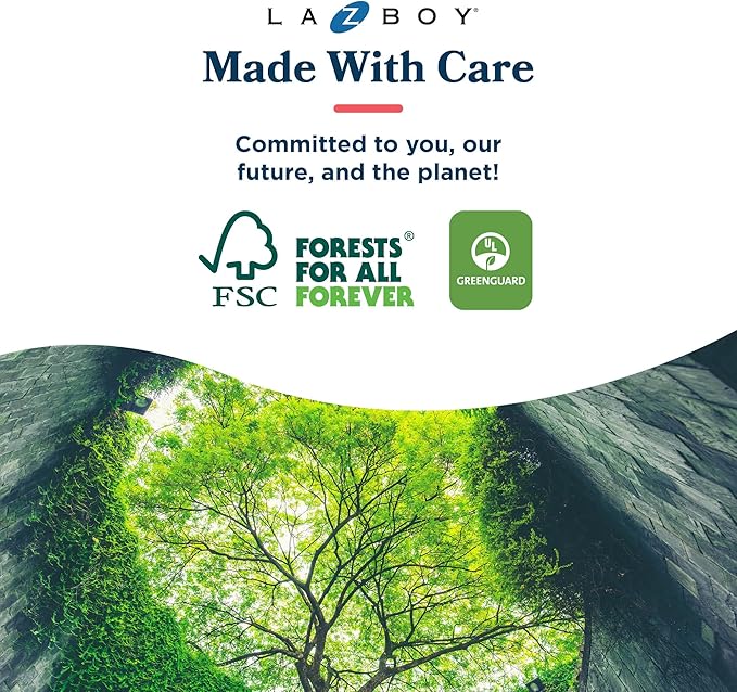 La-Z-Boy Sutherland Quilted Leather Executive Office Chair with Padded Arms, High Back Ergonomic Desk Chair with Lumbar Support, Ivory White Bonded Leather