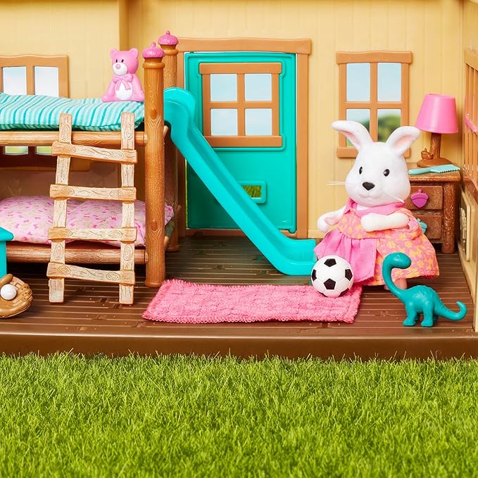 Li'l Woodzeez Bunk Beds Playset – Miniature Bedroom Furniture and Accessories – 18pc Toy Set with Bed, Toys, Book, and More – Gifts for Kids Age 3+