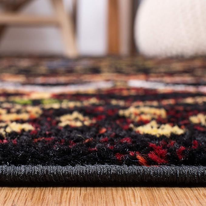 SAFAVIEH Amsterdam Collection Accent Rug - 2'3" x 4', Black & Multi, Moroccan Boho Design, Non-Shedding & Easy Care, Ideal for High Traffic Areas in Entryway, Living Room, Bedroom (AMS108P)