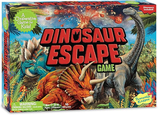 Peaceable Kingdom Dinosaur Escape Cooperative Memory Game of Logic and Luck for 2 - 4 Kids Ages 4 +