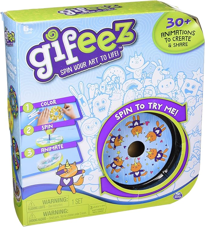 Gifeez, Spinning GIF Art Studio, Creates Over 30 Custom Animations, for Kids Aged 6 and up