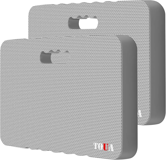 Kneeling Pad Thick Extra Large High Density Foam Comfort Kneeling Pad for Work Gardening Yoga Exercise Garden Knee Pad 2 Pack Gray