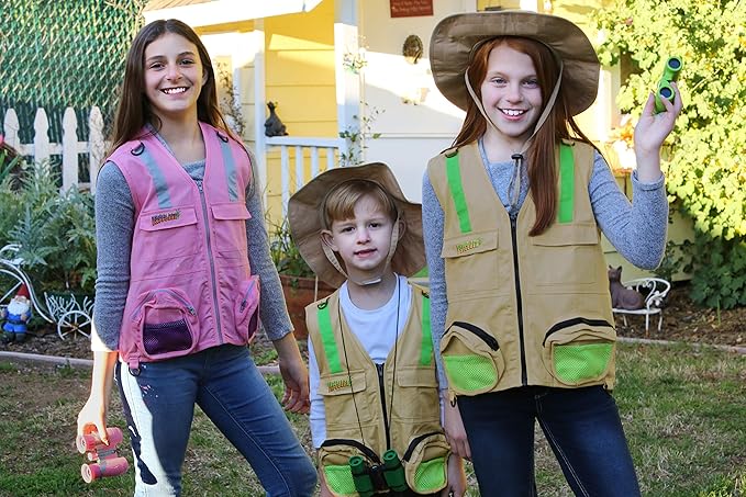 Adult Size L/XL Exploration Safety Vest (Large/X-Large, Tan Vest with Tan Hat)