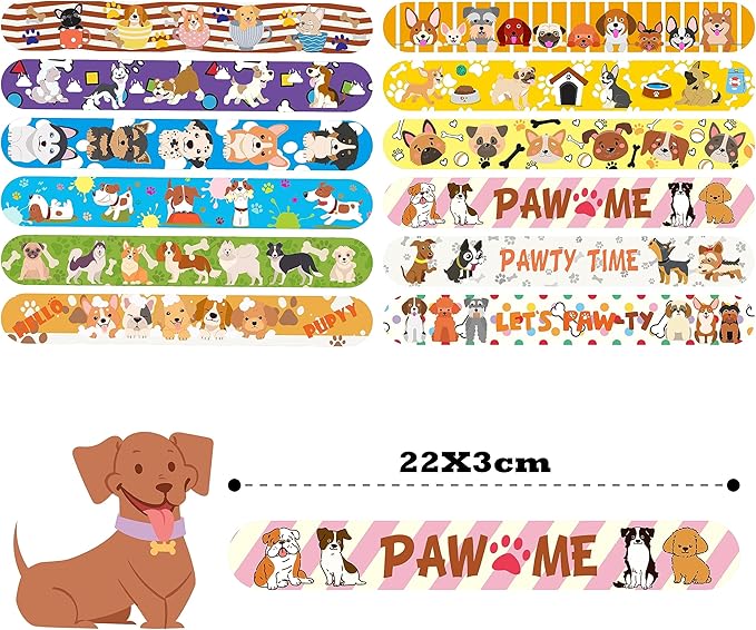 48 Pcs Slap Bracelets for Kids Holiday Party Favor Toys Slap Bracelets Bulk Cat and Dog Theme Snap Bracelet Birthday Party Supplies Classroom Prizes Wrist Bands Toddler Party Favors Christmas Easter Halloween Holiday Gifts