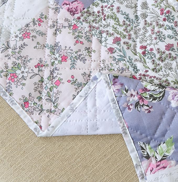 Brilliant Sunshine Rose Toile Couch Sofa Armrest 5 Pockets Organizer, Slip Resistant Recliner Armchair Caddy, Washable Remote Controls Holder, Storage for Magazine, Tablet, iPad, 35×13", Blue Pink