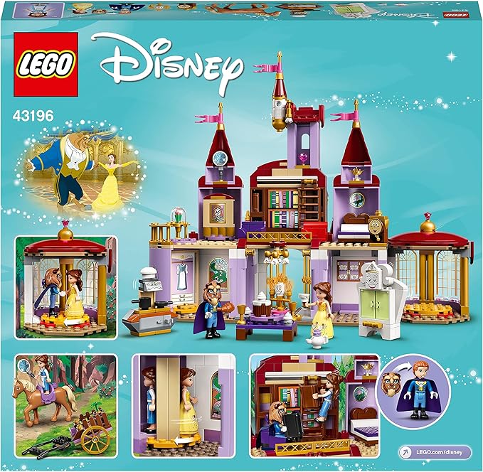 LEGO® Disney Belle and The Beast’s Castle 43196 Building Kit; an Iconic Castle Construction Toy for Creative Fun