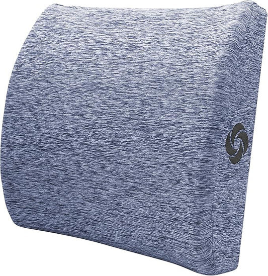Samsonite Ergonomic Lumbar Support Pillow for Office Chair and Car Seat - Memory Foam Back Support Lumbar Pillow Premium Cushion Chair Support for Lower Back Pain Relief and Versatile Use (Gray-Blue)