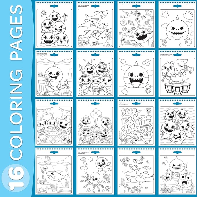 Crayola Baby Shark Color Wonder Travel Activity Pad, Mess Free Coloring, Gift for Kids, 3, 4, 5,