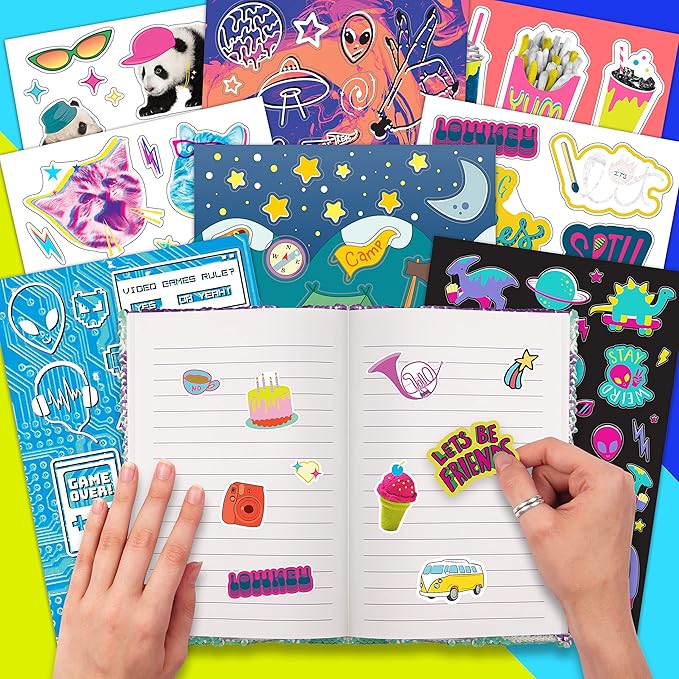 Fashion Angels 1000+ Mega Cool Stickers for Kids - Fun Craft Stickers for Scrapbooks, Planners, Gifts and Rewards, 40-Page Sticker Book for Kids Ages 6+ and Up