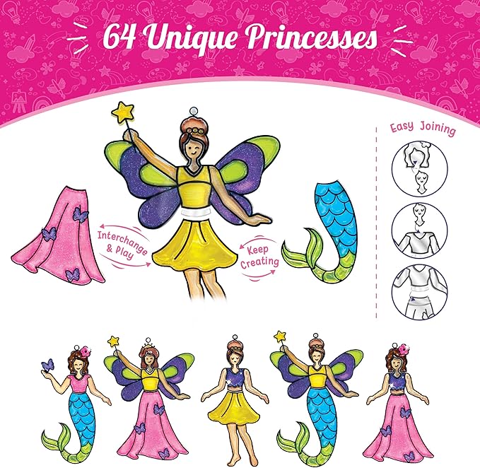 Imagimake Window Art Princess & Unicorn | Suncatcher Kit | Unicorn Toys for Girls Age 5-8 | Craft Kits for Girls Ages 8-12 | Gifts for 5 Year Old Girls