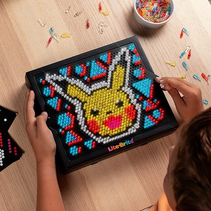 Lite Brite Super Bright HD, Pokemon Edition - Creative Retro Light-Up Screen – Educational Play for Children, Enhances Creativity, Gift for Boys and Girls Ages 6+