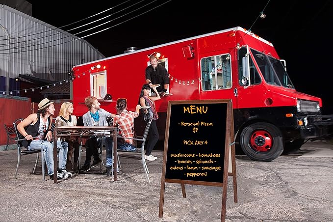 Flipside Products Marquee Easel, Natural Hardwood, White Dry Erase/Black Dry Erase, Menus, Announcements, Restaurants, Coffee Shops, Sale