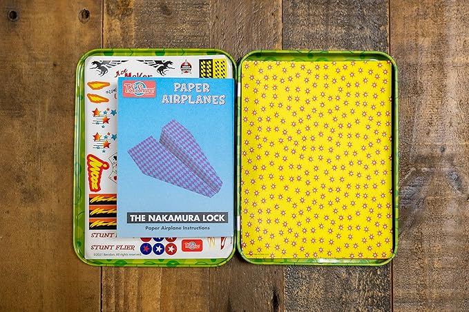 Bendon TS Shure Paper Airplanes Mini Activity Tin with 20 Paper Airplanes and Sticker Sheet 50435