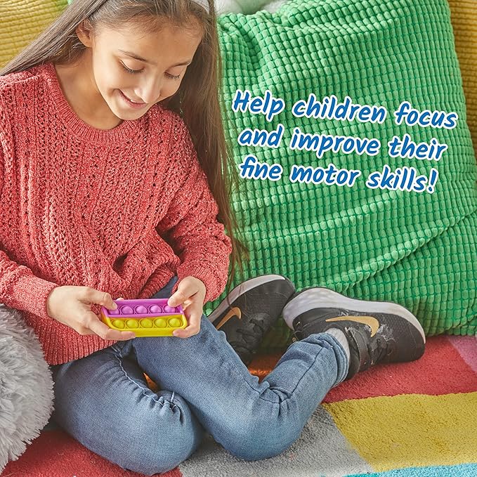 hand2mind Ten Frame Sensory Bubble Poppers, Pop Fidget Toys for Kids, Math Manipulatives Kindergarten, Counting Toys, Fine Motor Toys, Fidgets for Classroom, Calm Down Corner Supplies (Set of 6)