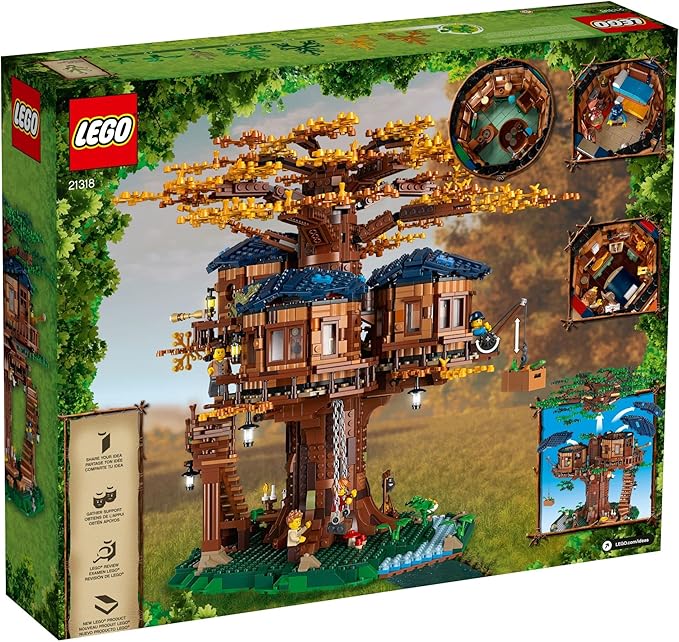 LEGO Ideas Tree House 21318, Model Construction Set for 16 Plus Year Olds with 3 Cabins, Interchangeable Leaves, Minifigures and a Bird Figure