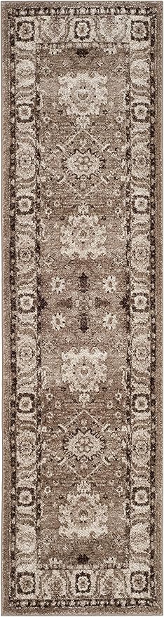 SAFAVIEH Vintage Hamadan Collection Runner Rug - 2'3" x 14', Taupe, Oriental Traditional Persian Design, Non-Shedding & Easy Care, Ideal for High Traffic Areas in Living Room, Bedroom (VTH214T)