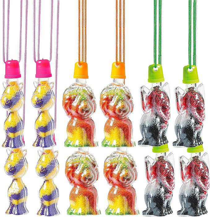 Fun Express Safari Sand Art Bottle Necklaces - VBS Vacation Bible School Supplies/Decor - Crafts for Kids and Fun Home Activities