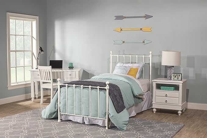 Hillsdale Furniture Molly Bed Set with Rails, White, Twin