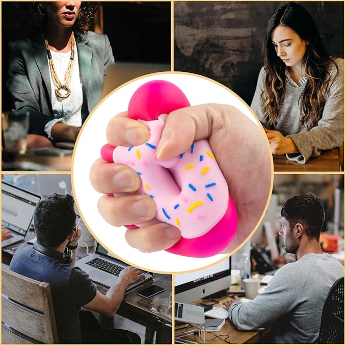 2PCS Rainbow Donut Squishy Toy, Stress Relief, Fun, and Cute Plaything Perfect for Birthday Gift and Decoration