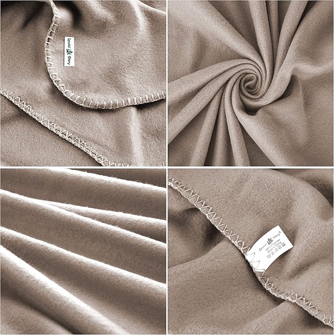 Special SG Glory Fleece Throw Blanket Set Bulk for Travel Kids Outdoor Wedding Pet (Camel, Pack of 6 50x60 Inches)