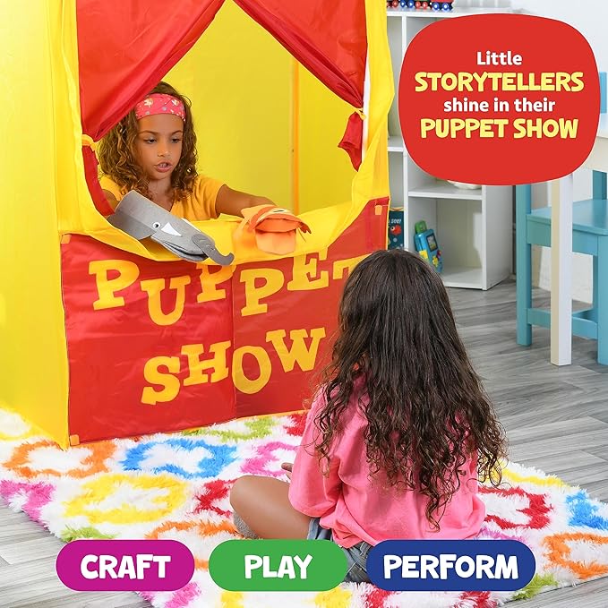 Hand Puppet Kit - Make Your Own Animal Puppets - 10 Felt Puppets - Simple Step By Step Instructions - Art Craft, Role Play, Storytelling - Puppets for kids, Children's Art & Craft Birthday Gifts Ideas