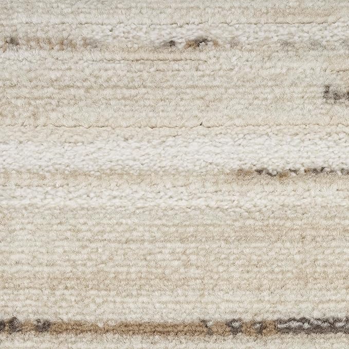 Nourison Serenity Home Abstract Ivory Beige 9' x 12' Area Rug, Easy Cleaning, Non Shedding, Bed Room, Living Room, Dining Room, Backyard, Deck, Patio (9x12)