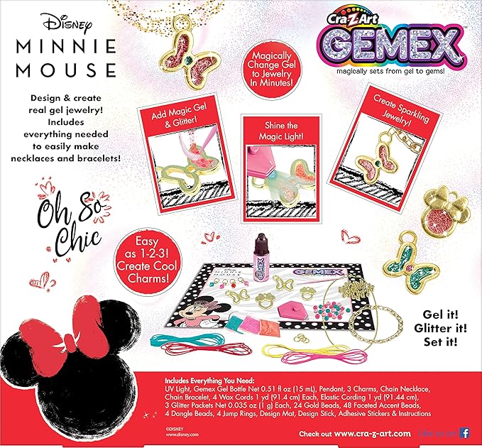 Cra-Z-Art Disney Minnie Mouse Gemex Sparkling Crystal Jewelry Kit Amazon Exclusive