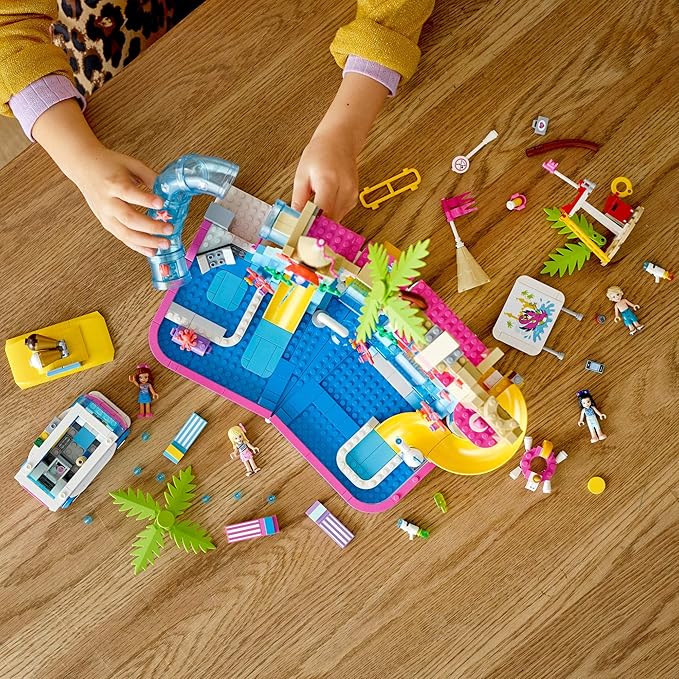 LEGO Friends Summer Fun Water Park 41430 Set Featuring Friends Stephanie, Emma, Olivia and Mason Buildable Mini-Doll Figures, Perfect Set for Creative Play (1,001 Pieces)