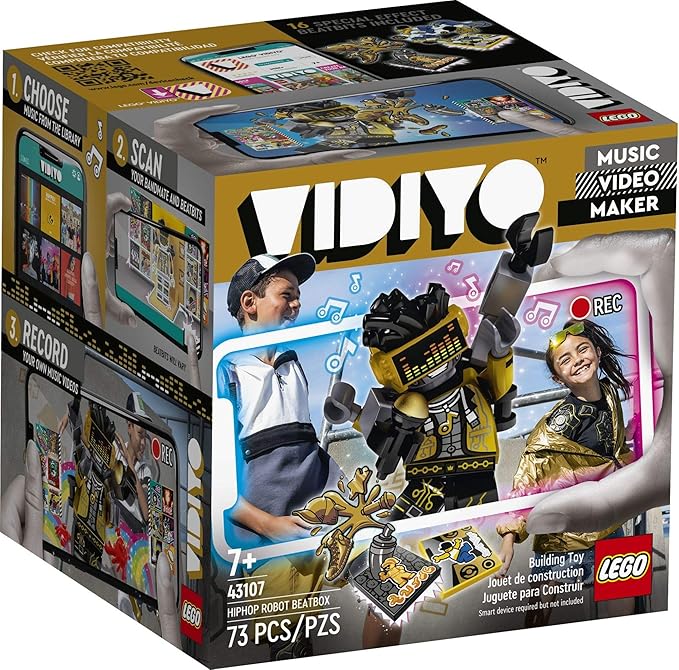 LEGO VIDIYO Hiphop Robot Beatbox 43107 Building Kit with Minifigure; Creative Kids Will Love Producing Music Videos Full of Songs, Dance Moves and Special Effects, New 2021 (73 Pieces)