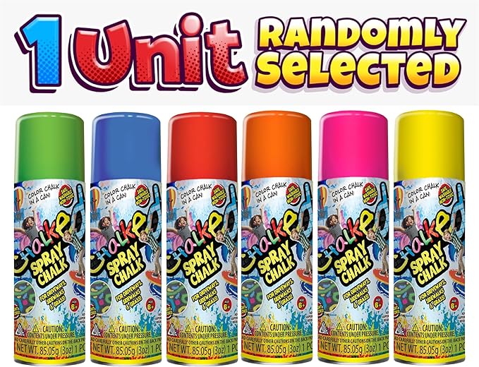 JA-RU Sidewalk Chalk Spray (Assorted) Kids Driveway, Yard, Sidewalk Liquid Colored Chalk. Field Marking Chalk Line Spray Temporary Markers. Washable Outdoor Chalk Set Art Toys. 3525 (1 Can)