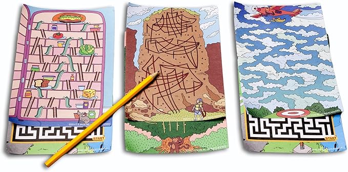Bendon TS Shure Travel Games Mazes Mini Activity Tin with 20 Illustrated Activity Sheets and Pencil and Tin 50438