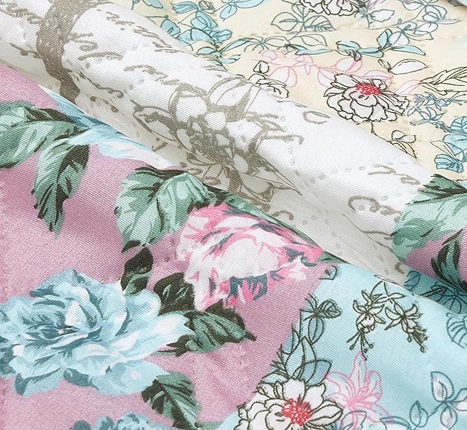 Brilliant Sunshine Lilac Rose Couch Sofa Armrest 5 Pockets Organizer, Slip Resistant Recliner Armchair Caddy, Washable Remote Controls Holder, Storage for Magazine, Tablet, Phone, 35×13", Egg Blue