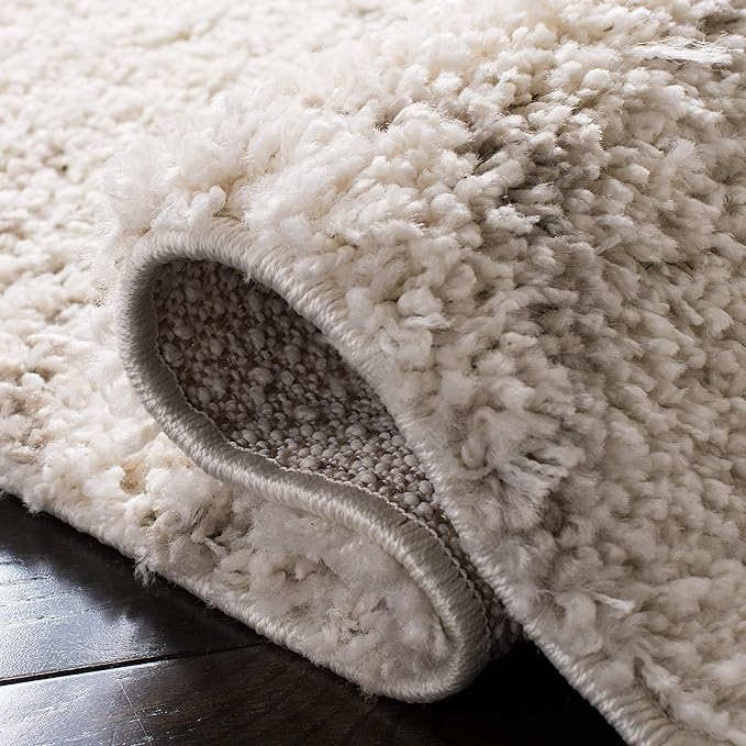 SAFAVIEH Arizona Shag Collection 2'3" x 14' Ivory/Beige ASG744A Moroccan Diamond Non-Shedding 1.6-inch Thick Living Room Dining Entryway Foyer Hallway Runner Rug