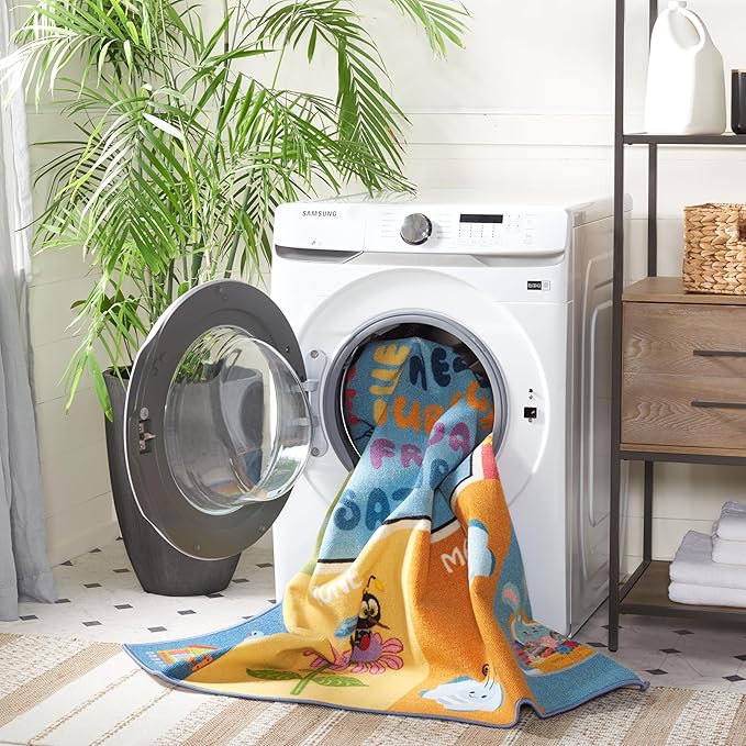 SAFAVIEH Kids Playhouse Collection Area Rug - 5' Round, Blue & Green, Non-Shedding Machine Washable & Slip Resistant Ideal for High Traffic Areas for Boys & Girls in Playroom, Nursery (KPH224M)