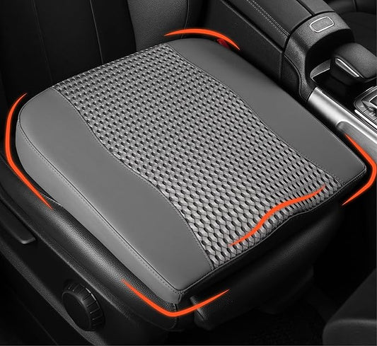 Car Seat Cushion, Comfort Memory Foam Car Cushions for Driving - Sciatica & Lower Back Pain Relief, Driver Seat Pillow for Auto, Office Chair, Wheelchair - 4D Mesh Dark Grey