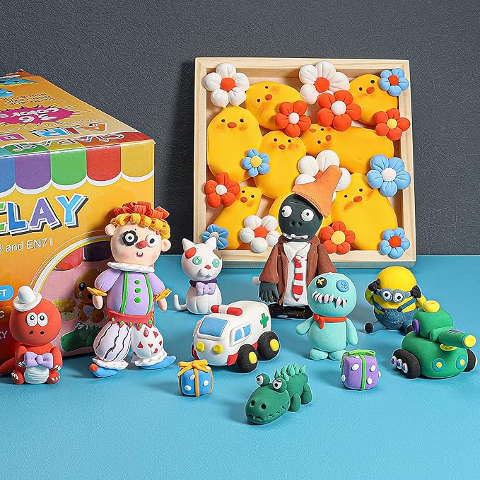 CiaraQ Air Dry Clay Kit - 36 Colors Modeling Foam Clay with Sculpting Tools, Soft & Ultra Light and Easy to use, a Fun Gift for Kids.