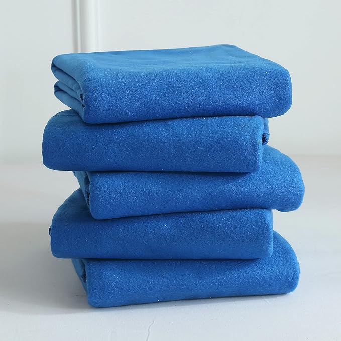 Fleece Throw Blanket Bulk Fleece Blankets Solid Lightweight Warm Soft Cozy Pet-Friendly for Home Bed Sofa Couch Dorm Office Wedding Gifts Travel Airplane for Seasons (Blue, Pack of 6-50x60 Inches)