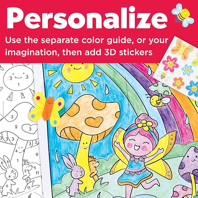 Faber-Castell Paint by Number Fairy Friends Pets - Kids Watercolor Fairies Toys for Ages 6-8+