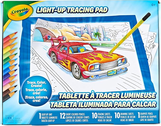 Crayola Light Up Tracing Pad - Blue, Tracing Light Box for Kids, Drawing Pad, Toys for Kids, Gift for Boys & Girls, Ages 6, 7, 8
