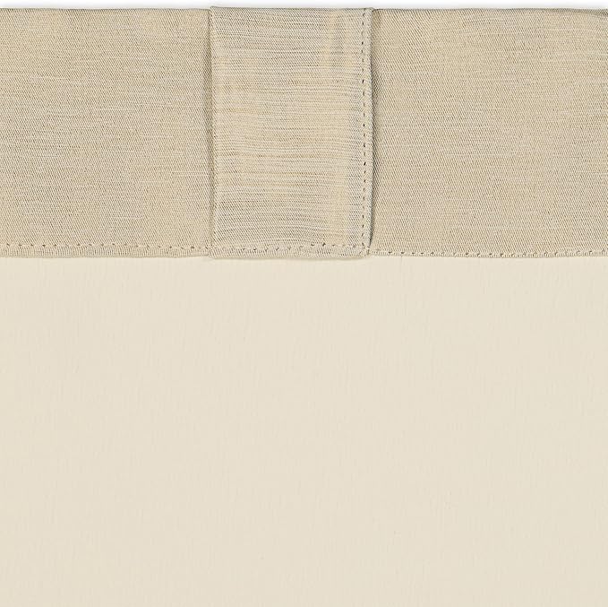 Eclipse Fresno Modern Blackout Thermal Rod Pocket Window Curtain for Bedroom (1 Panel), 52 in x 95 in, Wheat