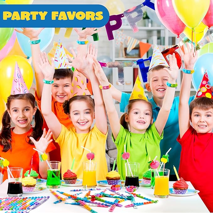 JOYIN Pop Fidget Toys pops Bulk 100 Pack Party Favors for Kids 4-8,8-12 Year, Fidget Bracelets Sensory Toys for Classroom Birthday Carnival Prizes Gifts Goodie Bags Stuffers for Kids