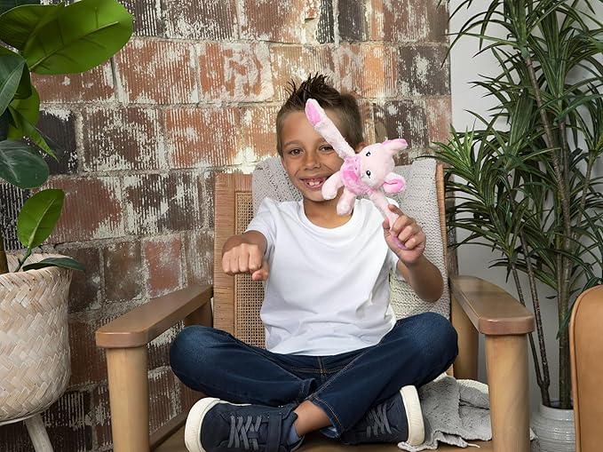Hug Babies Cute Mini Plush Stuffed Animal Bracelet for Kids | Soft & Cuddly Portable Comfort Adorable On-The-Go Companion for Travel School & Adventures Ages 2+ (Harper The Pig)