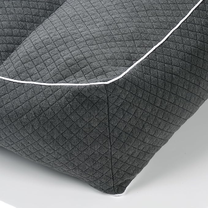 HOMBYS Shredded Memory Foam Knee Pillow for Side Sleepers, 5.5" Height Pillow Between Legs for Aligns Spine & Relieves Pressure Hip & Leg Elevation, Supportive Pillow for Pregnancy, Sciatica, Grey