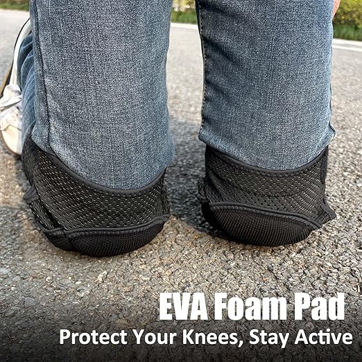 Gardening & Cleaning Knee Pads for Work, Soft EVA Foam Kneepads for Adult Men & Women, Breathable & Elastic with Anti-Slip Design, Great for Weeding, Flooring & Kneeling Worker for Christmas, Black L