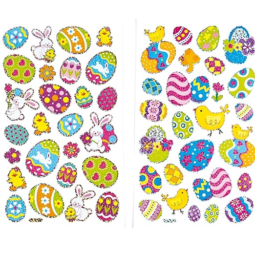 Baker Ross EV741 Easter Stickers - Pack of 240, Spring Self Adhesive Scrapbook Stickers, Themed Embellishments for Kids Arts and Crafts