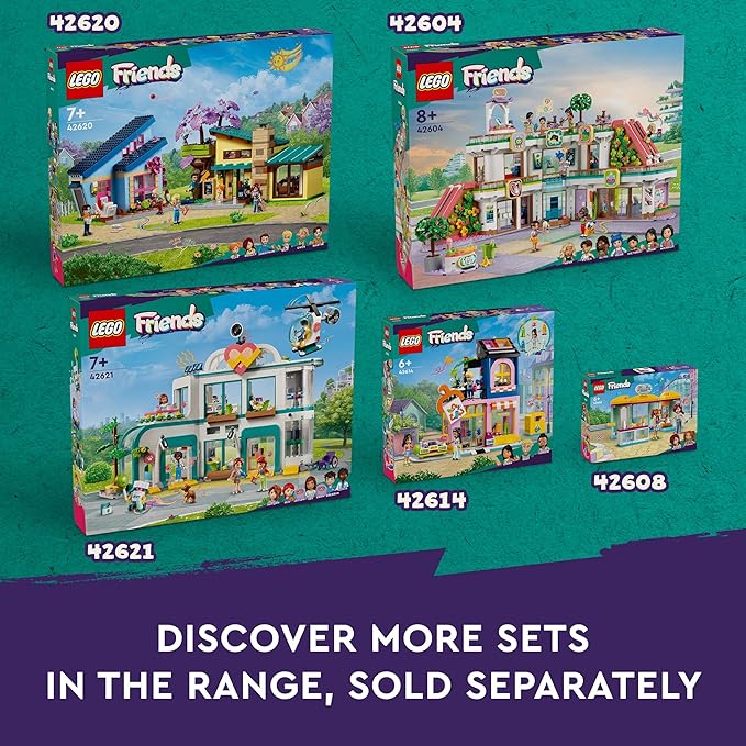 LEGO Friends Heartlake City Hospital Toy Playset, Helicopter Toy and Mini-Doll Characters, Building Set for Kids, Pretend Play, Gift for Girls and Boys Ages 7 Years Old and Up, 42621