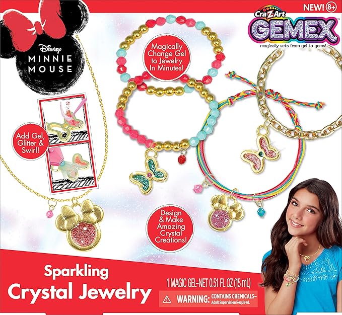Cra-Z-Art Disney Minnie Mouse Gemex Sparkling Crystal Jewelry Kit Amazon Exclusive