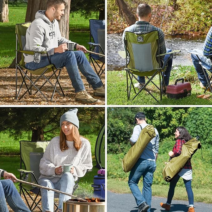 CAMP & GO Portable Max Quad Camping Cup Holders and Carrying Bag Chair