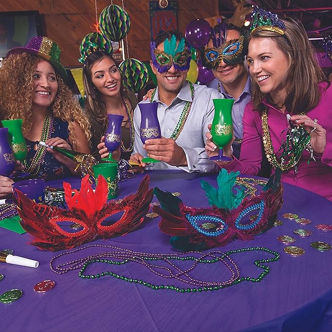 Fun Express Black And Gold Beaded Necklaces for Mardi Gras (set of 48) New Years Party Supplies