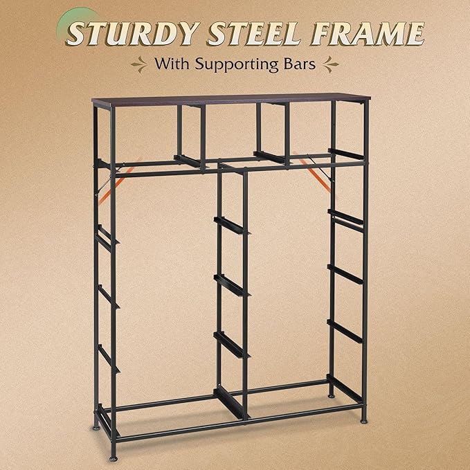 WLIVE Storage Organizer Unit with 11 Fabric Bins, Storage Drawers Organizer with Steel Frame, Tall Storage Tower Organizaton for Living Room, Hallway, Office, Dark Grey